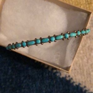 Silver and Turquoise Cuff Hubbell Trading Post